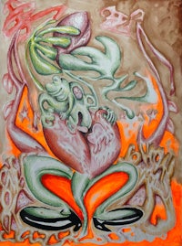 a painting of a lizard with a heart on it